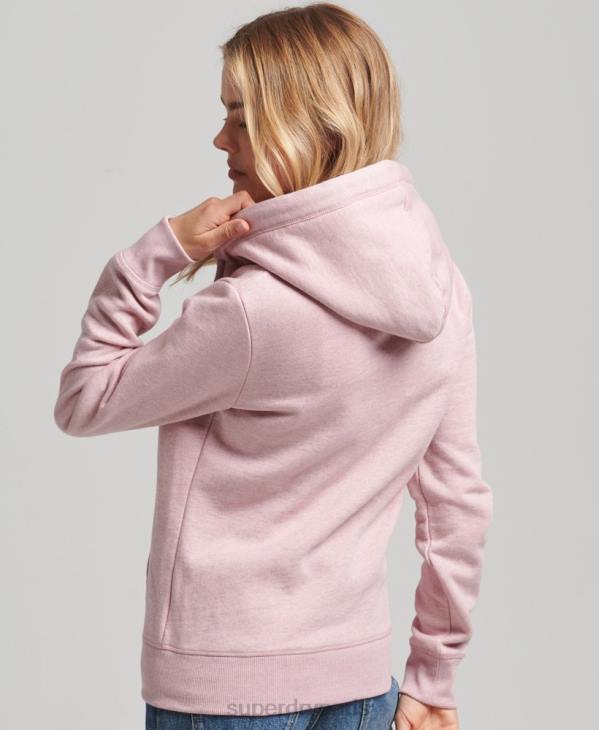 Superdry femmes sweat à capuche zippé essentiel en coton bio D64Z5900 vêtements rose