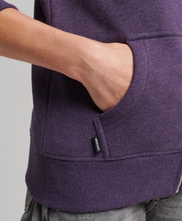 Superdry femmes sweat à capuche zippé essentiel en coton bio D64Z5930 vêtements violet