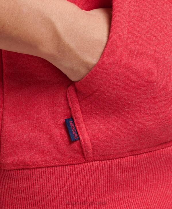 Superdry femmes sweat à capuche zippé essentiel en coton bio D64Z5938 vêtements rouge