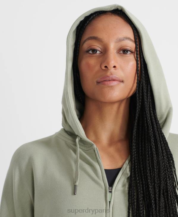 Superdry femmes sweat à capuche zippé flex D64Z5917 vêtements vert
