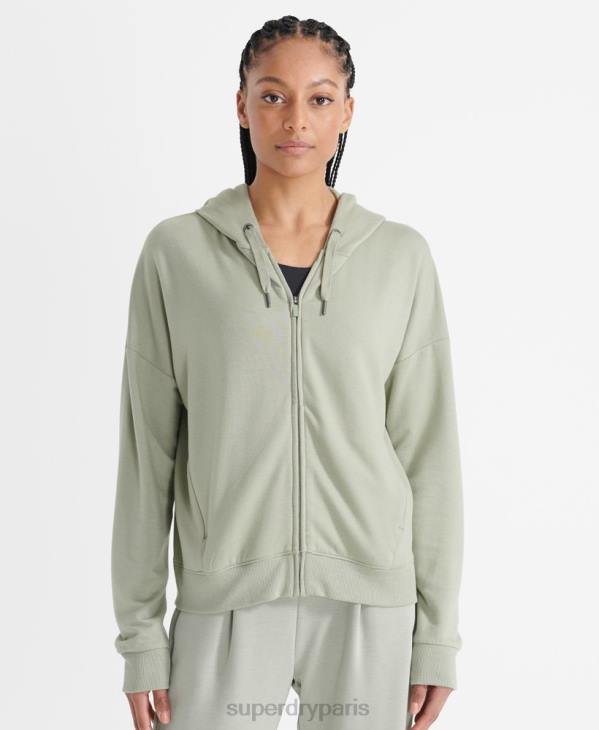 Superdry femmes sweat à capuche zippé flex D64Z5917 vêtements vert