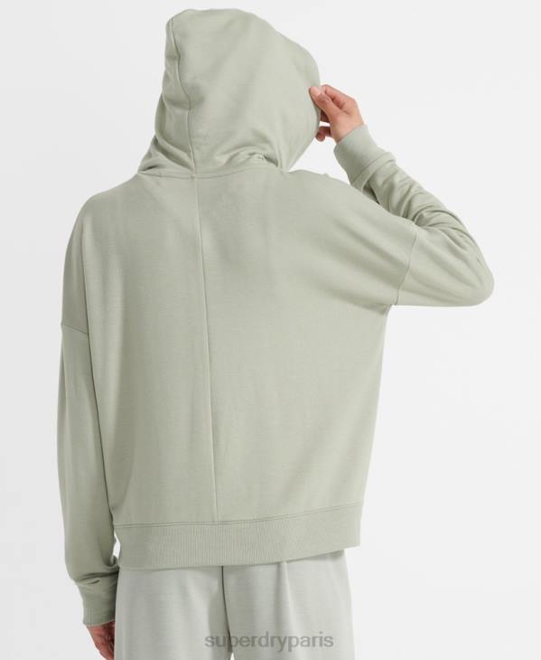 Superdry femmes sweat à capuche zippé flex D64Z5917 vêtements vert