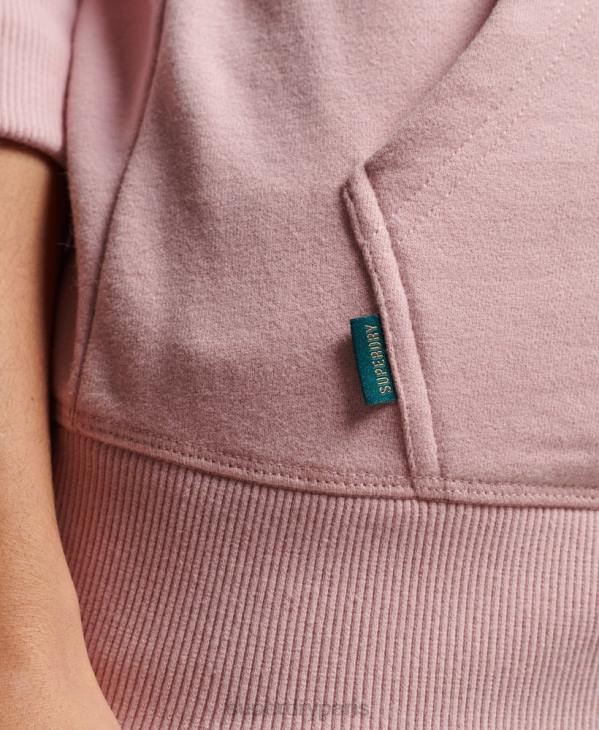 Superdry femmes sweat à capuche zippé à logo brodé D64Z2300 vêtements rose