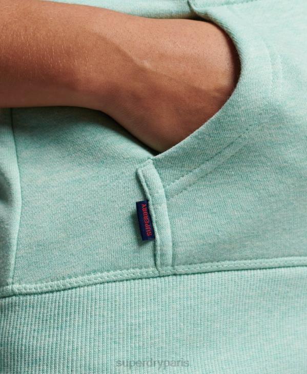 Superdry femmes sweat à capuche zippé à logo brodé D64Z3268 vêtements vert