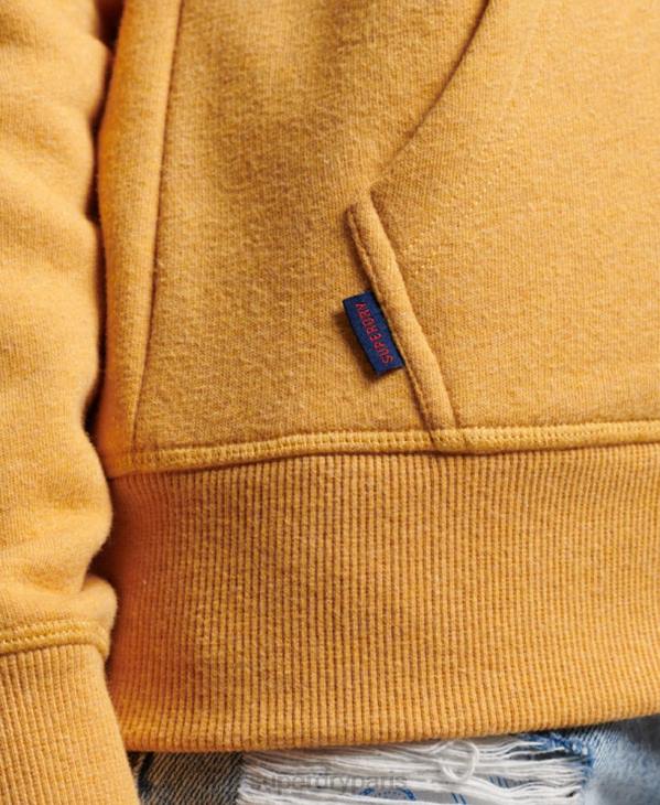 Superdry femmes sweat à capuche zippé à logo brodé D64Z3331 vêtements jaune