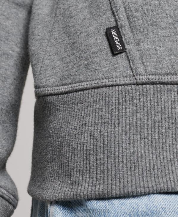 Superdry femmes sweat à capuche zippé à logo brodé D64Z3335 vêtements gris