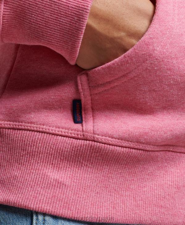Superdry femmes sweat à capuche zippé à logo brodé D64Z3355 vêtements rose