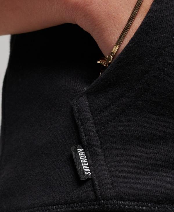 Superdry femmes sweat à capuche zippé à logo brodé D64Z3464 vêtements noir