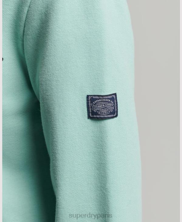 Superdry femmes sweat à capuche zippé à logo vintage D64Z6127 vêtements bleu clair