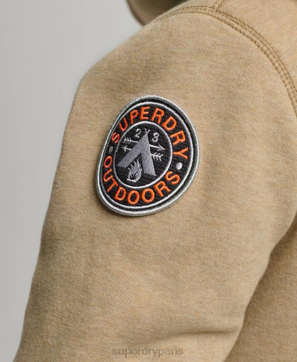 Superdry femmes sweat à capuche zippé ours borg noir en coton bio D64Z5793 vêtements bronzer