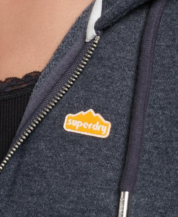Superdry femmes sweat à capuche zippé terrain 90s D64Z6058 vêtements marine