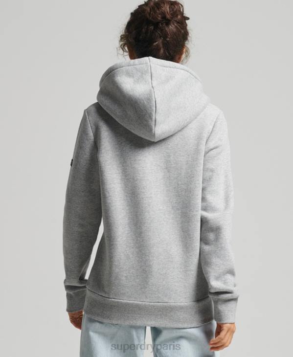 Superdry femmes sweat à capuche zippé vintage Pride in Craft D64Z3501 vêtements gris
