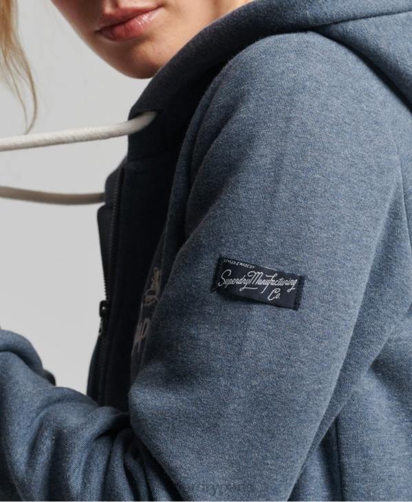 Superdry femmes sweat à capuche zippé vintage Pride in Craft D64Z6123 vêtements marine