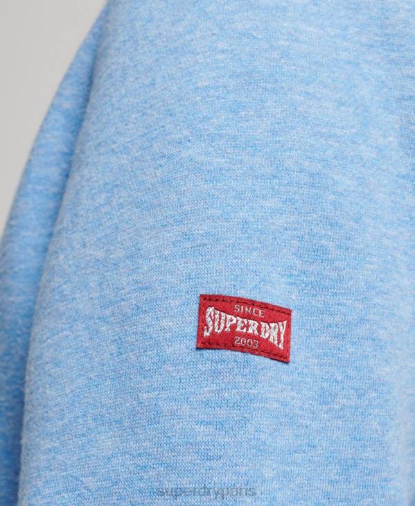 Superdry femmes sweat à capuche zippé vintage scripted college D64Z2289 vêtements bleu