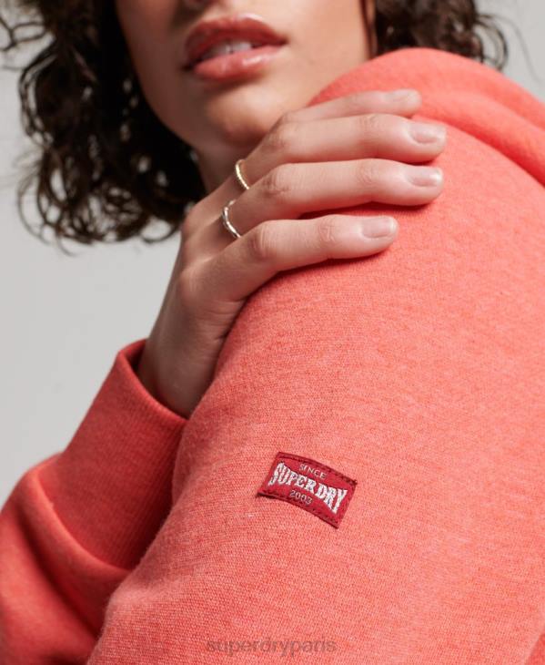 Superdry femmes sweat à capuche zippé vintage scripted college D64Z3374 vêtements corail