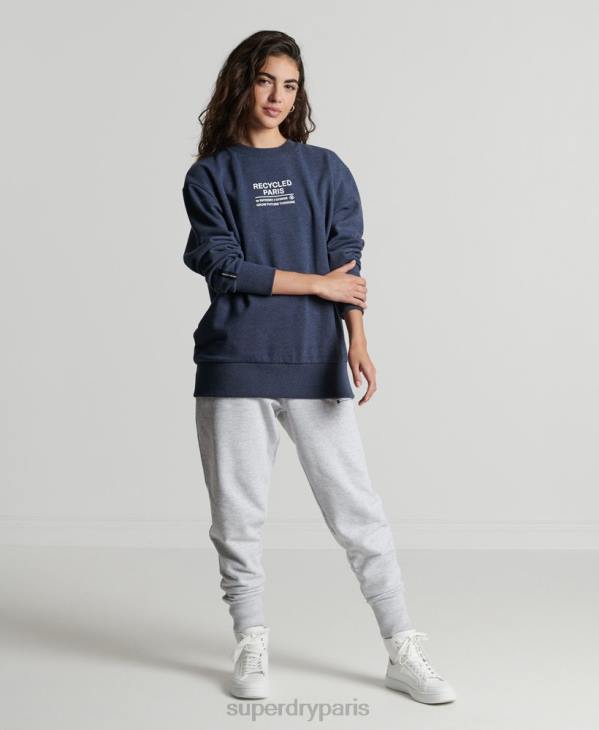 Superdry femmes sweat city crew recyclé D64Z5833 vêtements bleu