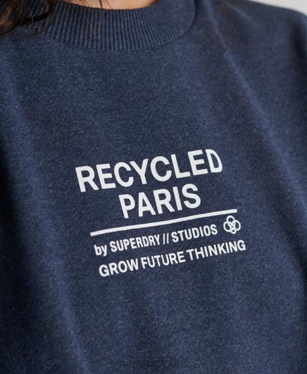 Superdry femmes sweat city crew recyclé D64Z5833 vêtements bleu