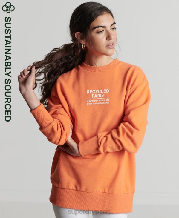 Superdry femmes sweat city crew recyclé D64Z5971 vêtements orange