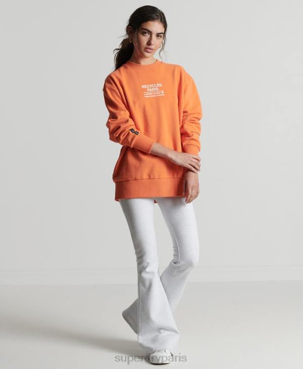 Superdry femmes sweat city crew recyclé D64Z5971 vêtements orange