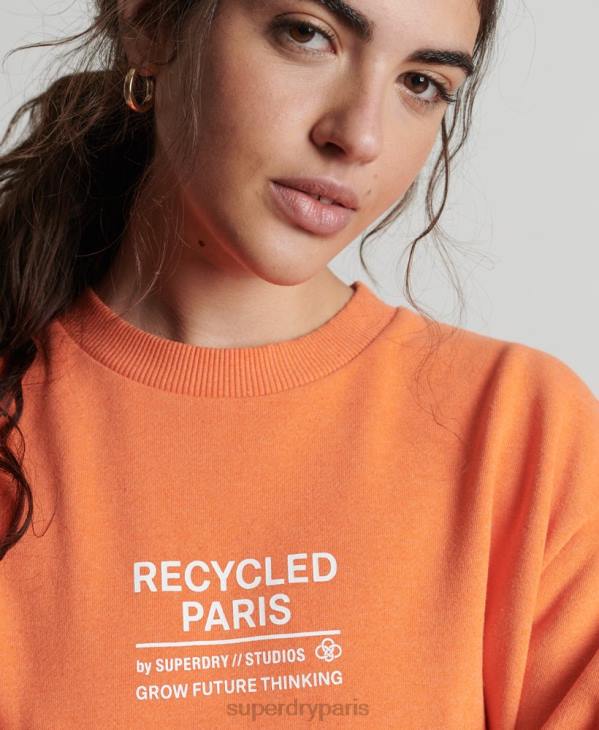 Superdry femmes sweat city crew recyclé D64Z5971 vêtements orange