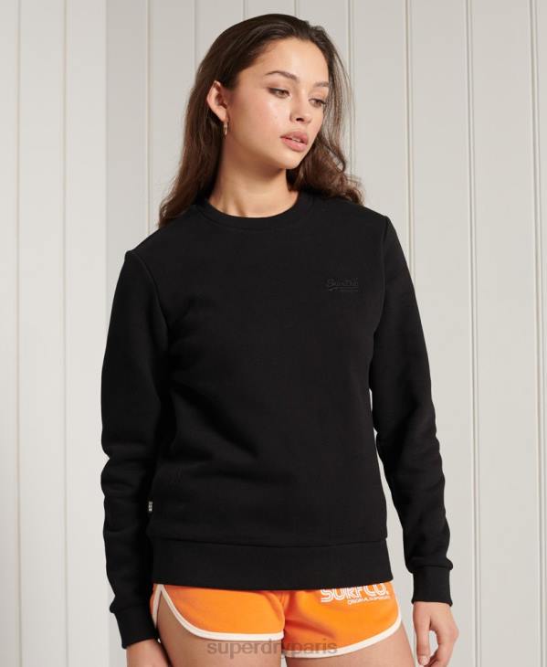 Superdry femmes sweat classique à étiquette orange D64Z6130 vêtements noir