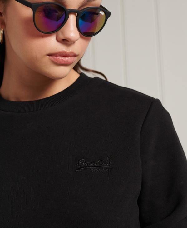 Superdry femmes sweat classique à étiquette orange D64Z6130 vêtements noir