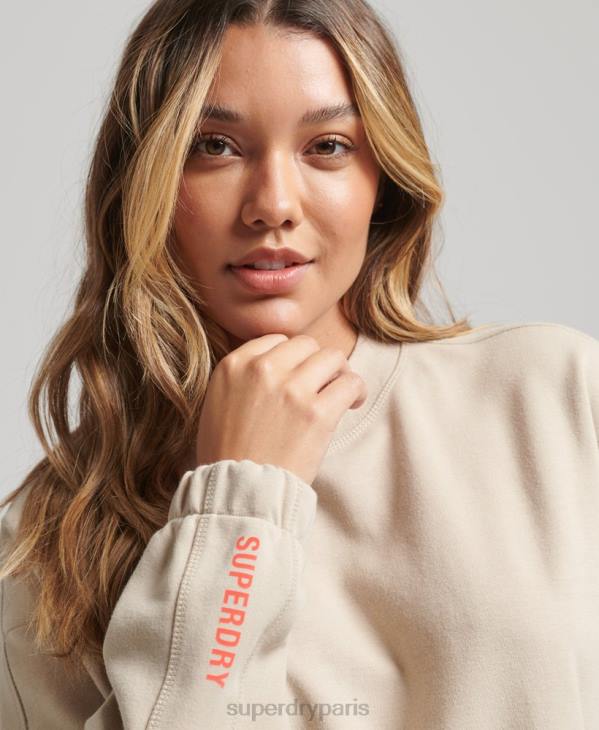 Superdry femmes sweat code tech crew D64Z5773 vêtements beige