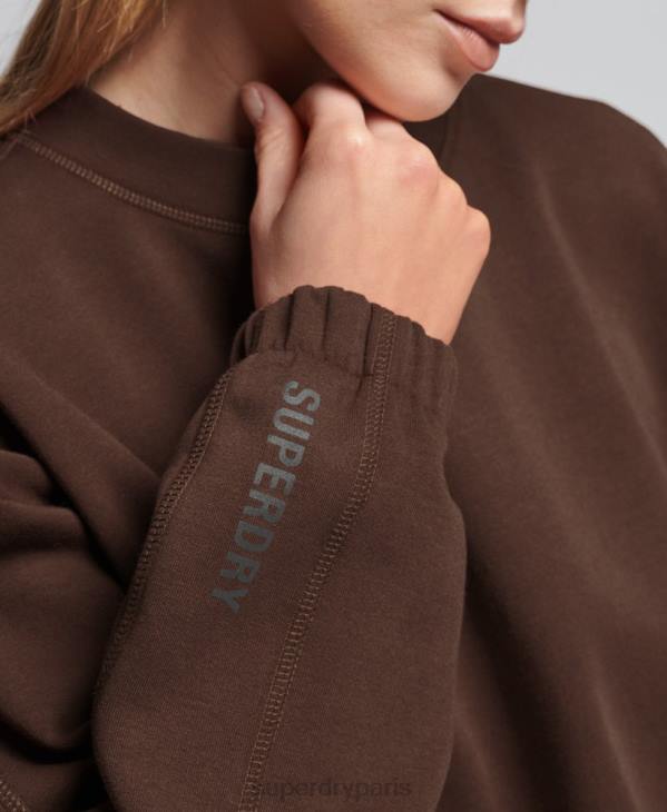 Superdry femmes sweat code tech crew D64Z5804 vêtements brun