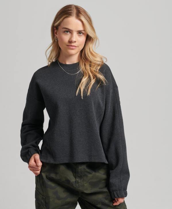 Superdry femmes sweat code tech crew D64Z5861 vêtements gris foncé