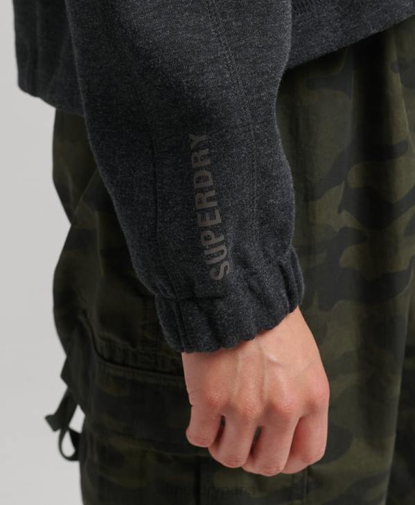 Superdry femmes sweat code tech crew D64Z5861 vêtements gris foncé