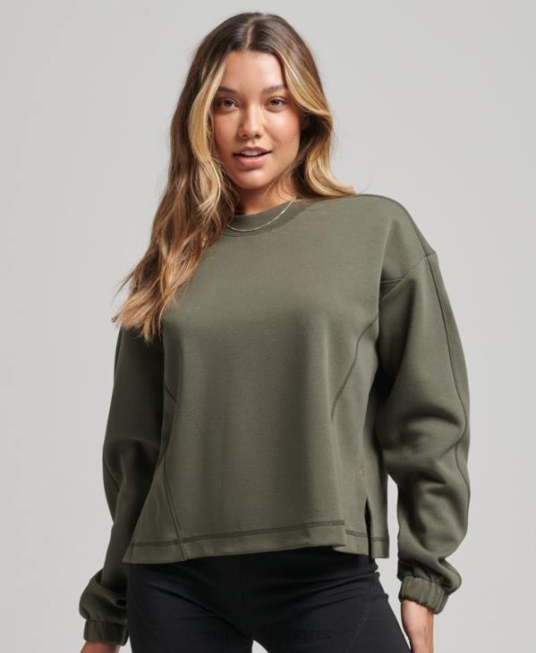 Superdry femmes sweat code tech crew D64Z5921 vêtements kaki