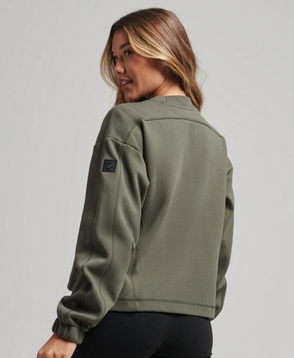 Superdry femmes sweat code tech crew D64Z5921 vêtements kaki