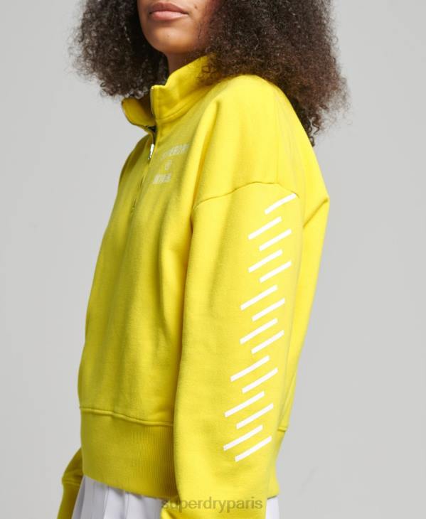 Superdry femmes sweat à demi-fermeture éclair core sport D64Z6009 vêtements jaune