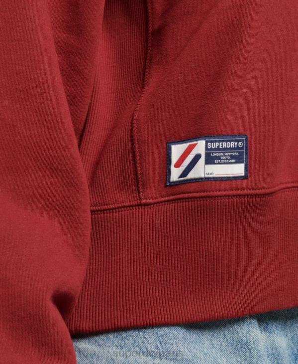 Superdry femmes sweat à demi-zip logo essentiel D64Z6051 vêtements rouge