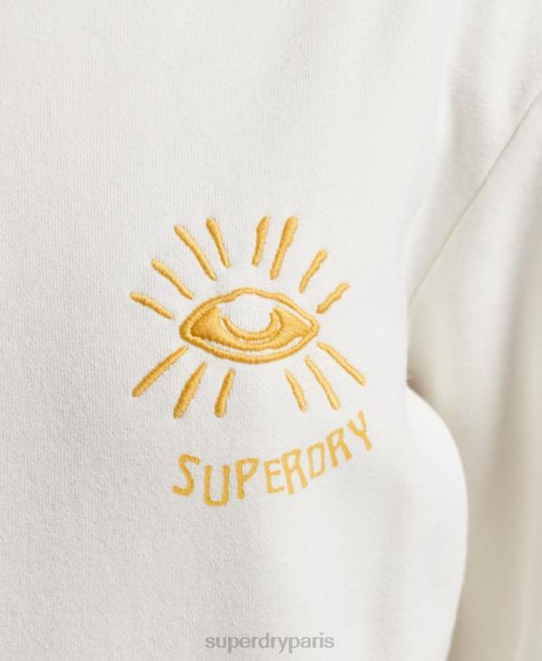 Superdry femmes sweat folk nomade D64Z3436 vêtements blanc