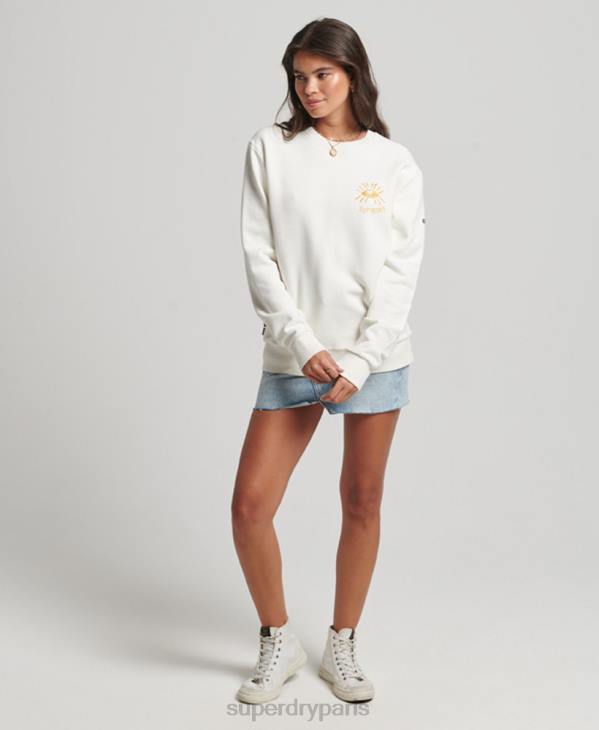 Superdry femmes sweat folk nomade D64Z3436 vêtements blanc