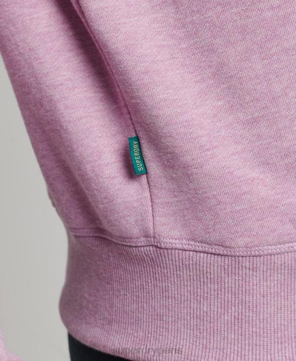 Superdry femmes sweat henley en coton bio à logo vintage D64Z5926 vêtements violet