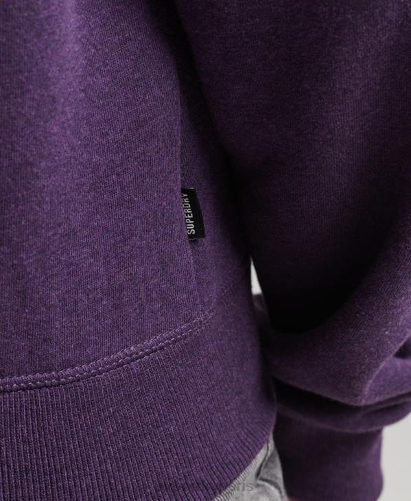 Superdry femmes sweat henley en coton bio à logo vintage D64Z5999 vêtements violet