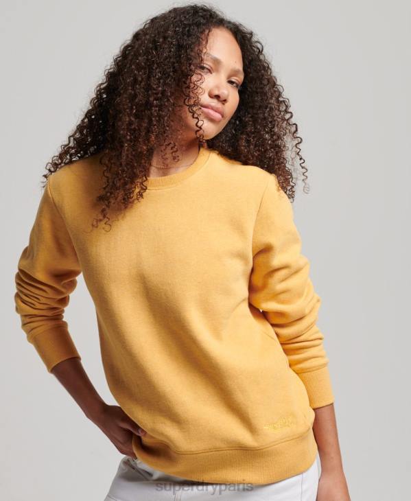 Superdry femmes sweat à logo brodé vintage D64Z2186 vêtements jaune