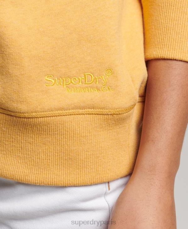 Superdry femmes sweat à logo brodé vintage D64Z2186 vêtements jaune
