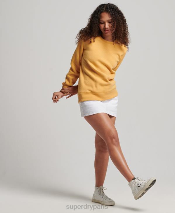 Superdry femmes sweat à logo brodé vintage D64Z2186 vêtements jaune