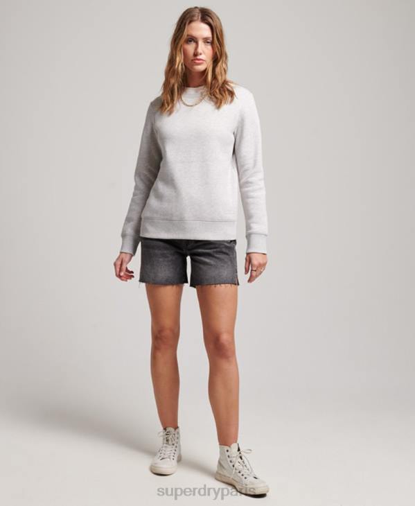 Superdry femmes sweat à logo brodé vintage D64Z3429 vêtements gris clair