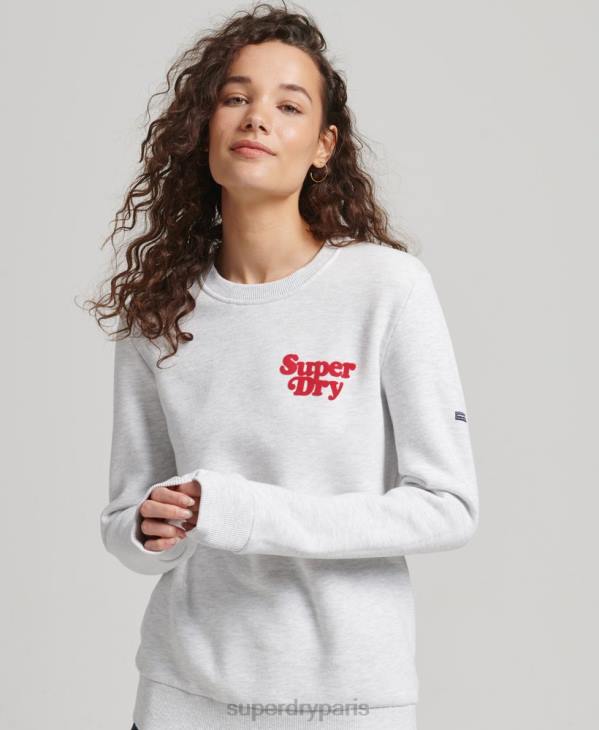 Superdry femmes sweat à logo cooper classic 70s D64Z5870 vêtements gris clair