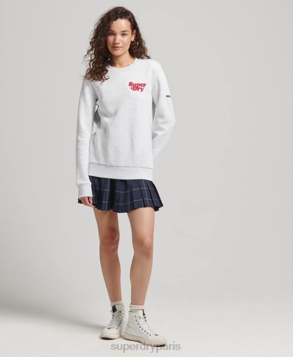 Superdry femmes sweat à logo cooper classic 70s D64Z5870 vêtements gris clair