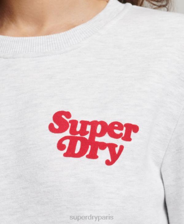 Superdry femmes sweat à logo cooper classic 70s D64Z5870 vêtements gris clair