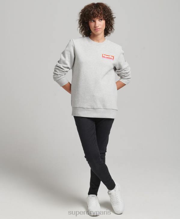 Superdry femmes sweat à logo encadré D64Z6028 vêtements gris clair
