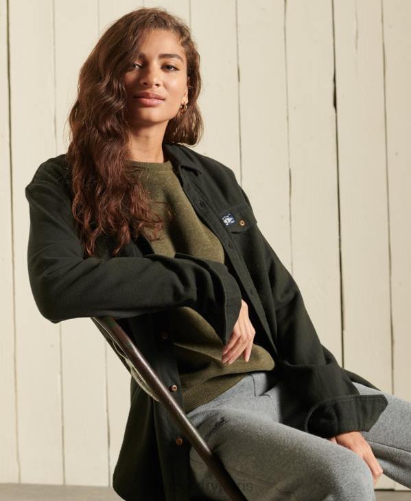 Superdry femmes sweat à logo vintage D64Z3478 vêtements kaki