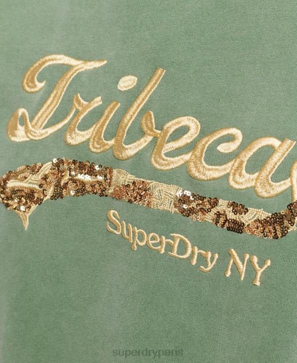 Superdry femmes sweat à logo vintage D64Z6112 vêtements vert