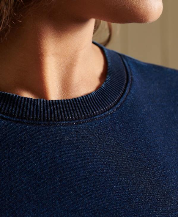 Superdry femmes sweat à logo vintage D64Z6120 vêtements bleu foncé