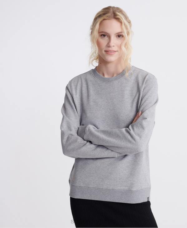 Superdry femmes sweat loopback en coton bio label standard D64Z3487 vêtements gris